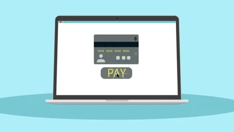 Rejected payment illustration. Wireless payment. Online shopping. Motion graphic Stock Footage 223653104
