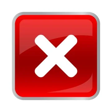 Rejected square button red color Stock Illustration