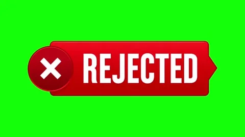 Rejected Stamp Banner Animation with White Cross Icon on Green Screen Stock Footage 341127855
