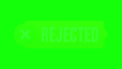 Rejected Stamp Banner Animation with White Cross Icon on Green Screen 库存影片 341128046