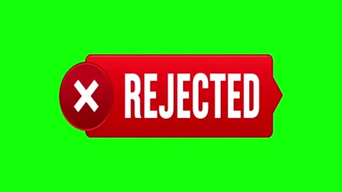 Rejected Stamp Banner Animation with White Cross Icon on Green Screen Stock Footage 341128199
