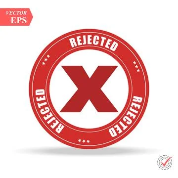 Rejected. stamp. red round grunge vintage rejected sign Stock Illustration