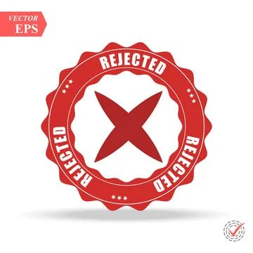 Rejected. stamp. red round grunge vintage rejected sign Stock Illustration