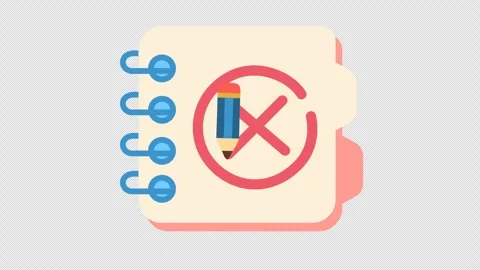 Rejected symbol on the error review planner icon in a cartoon animation. Stock Footage 311298377