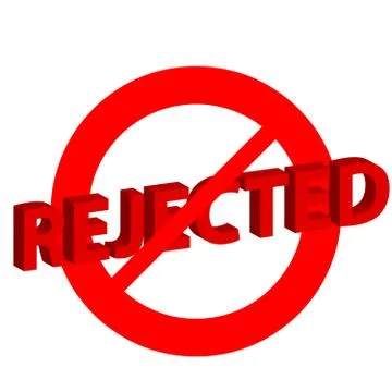 Rejected symbol on white background Stock Illustration