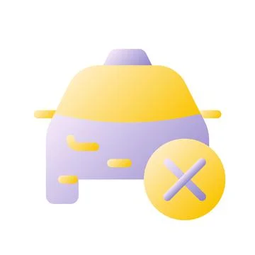 Rejected taxi order flat gradient two-color ui icon Stockillustratie