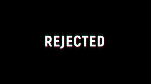 Rejected text word glitch effect loop animation 4K trailer title video effect Stock Footage 312992069
