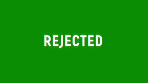 Rejected text word glitch effect loop animation 4K trailer title video effect Vidéo 312992070