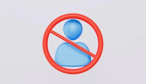 Rejected user icon, Blocked user icon, Delete contact sign, Ban user concept Stock Illustration
