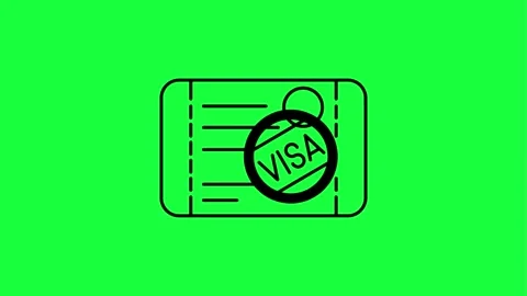 Rejected visa application with stamp on green screen background Stock Footage 331506363