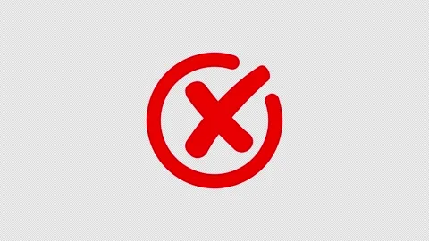 Rejected Wrong Error Symbol Animation Stock Footage 330456828