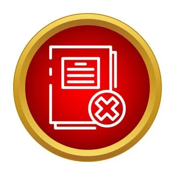Rejecting documents, file deletion, or cancellation icon Stock Illustration