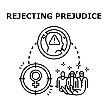 Rejecting prejudice concept for social equality and human rights Stock Illustration