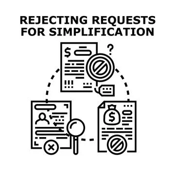 Rejecting requests for simplification concept illustration Stock Illustration