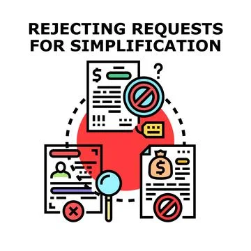 Rejecting requests for simplification concept illustration Stock Illustration
