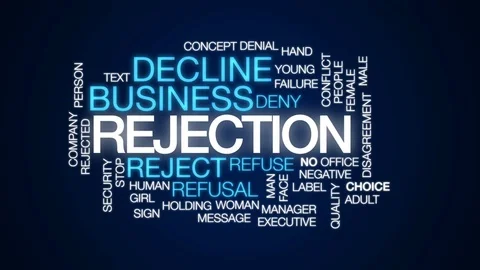 Rejection animated word cloud, text design animation. Stock Footage 76501638