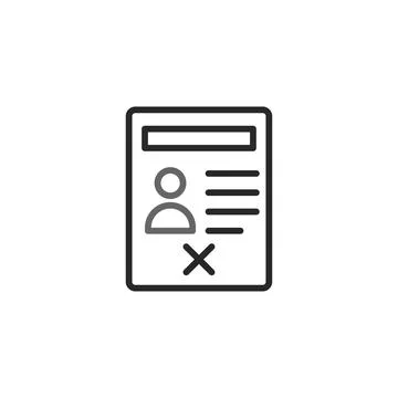 Rejection document symbol displaying denied user access notification outlin.. イラスト素材