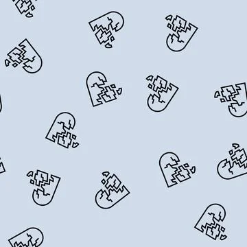Rejection fear line seamless pattern 스톡 일러스트
