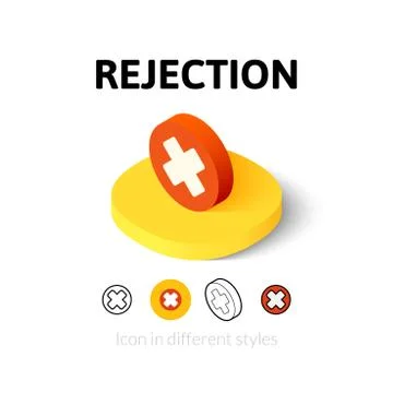 Rejection icon in different style Stock Illustration