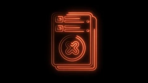 Rejection neon sign animation of document failure form on black background Stock Footage 322971578