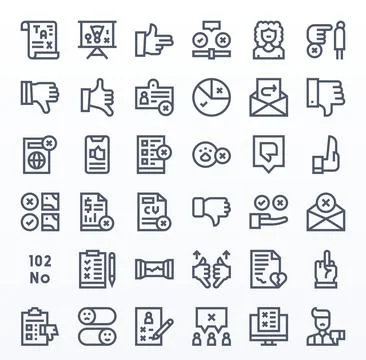 Rejection Premium Vector Bundle with 36 High Resolution Pixel Optimized Bol.. Stock Illustration
