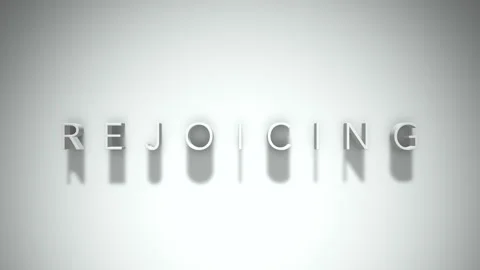Rejoicing 3D title animation text with shadows on a white background 스톡 동영상 258903693