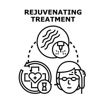 Rejuvenating treatment process improving skin health concept Stock Illustration