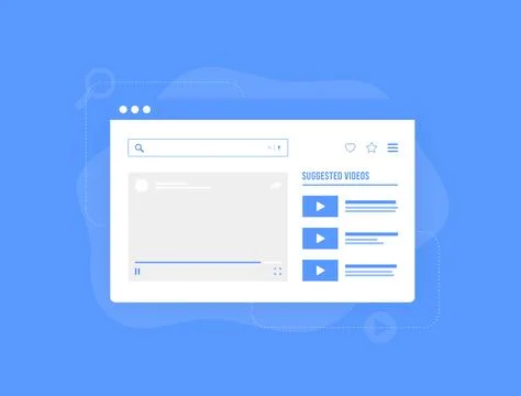 Related Video concept. Get organic web traffic from suggested video. Vector Stock Illustration