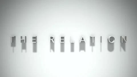 The relation 3D title animation white text on a white background Video stock 298900014