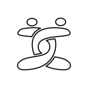 Relation Commitment Teamwork Together Outline Logo vector 스톡 일러스트