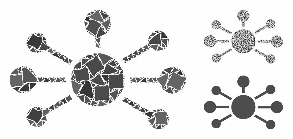 Relation links Composition Icon of Unequal Pieces Illustrazione stock