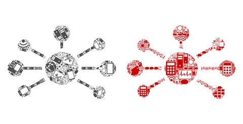 Relation Links Composition Icons for BigData Illustrazione stock