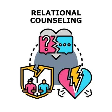 Relational counseling addressing communication breakdown and relationship p.. Stock Illustration