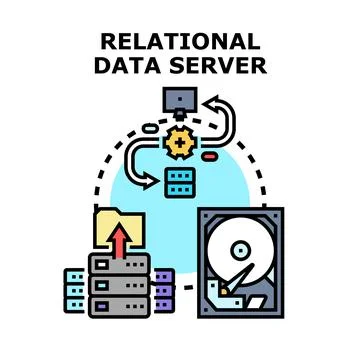Relational data server system organizing database storage イラスト素材