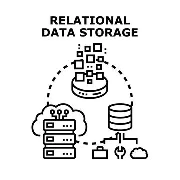 Relational data storage system managing digital information イラスト素材