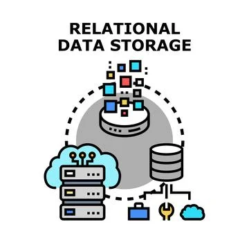 Relational data storage system managing digital information イラスト素材