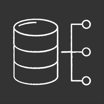 Relational database chalk icon Stock Illustration