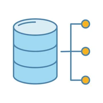 Relational database color icon Stock Illustration