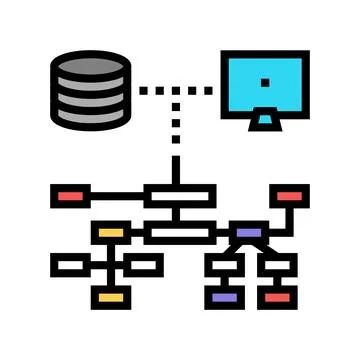 Relational database color icon vector illustration 스톡 일러스트