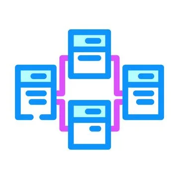 Relational database color icon vector illustration Stock Illustration