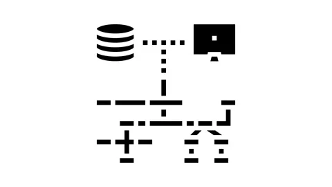 Relational database glyph icon animation Video stock 326153124
