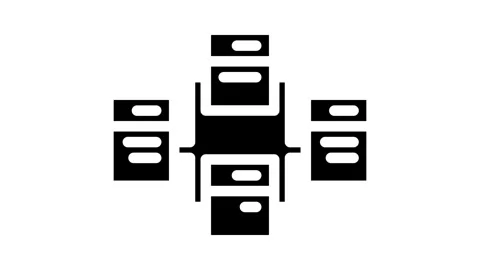 Relational database glyph icon animation Video stock 326742602
