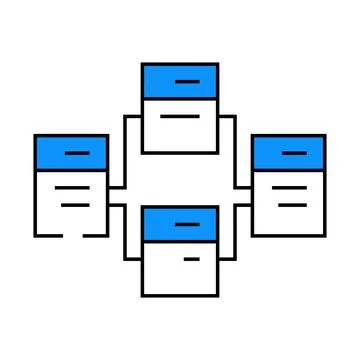 Relational database icon color illustration Stock Illustration