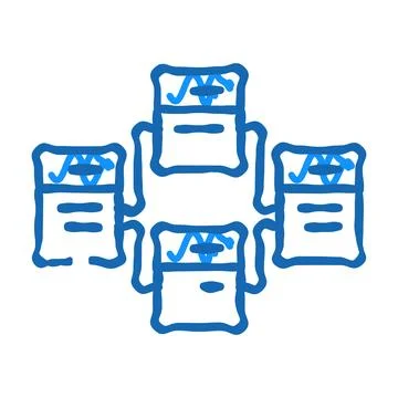 Relational database icon doodle illustration 스톡 일러스트