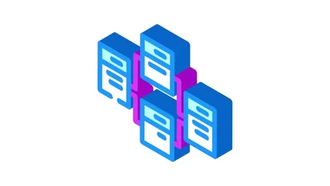 Relational database isometric icon animation Stock Footage 327289386