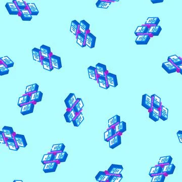 Relational database isometric icon seamless pattern Illustrazione stock
