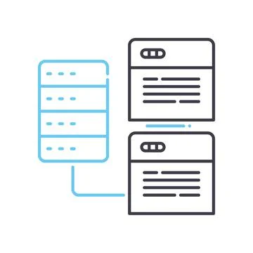 Relational database line icon, outline symbol, vector illustration, concept sign Stock Illustration