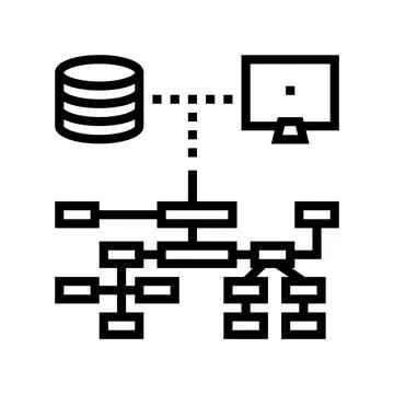 Relational database line icon vector illustration 库存插图