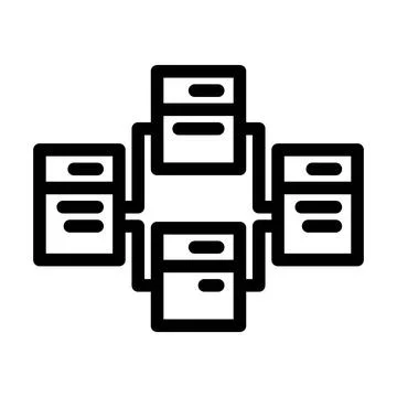 Relational database line icon vector illustration Stock Illustration