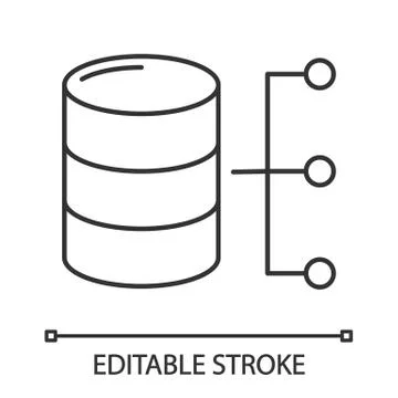 Relational database linear icon Stock Illustration